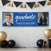 Afstuderen foto's Afstuderen met Royal Blue Virtua Spandoek
