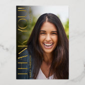 Afstuderen foto's Elegante Folie Dank u kaart (Voorkant)