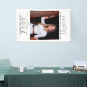 Afstuderen foto's en elegant zwart script, lesjaar spandoek (Beurs)