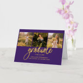 Afstuderen Foto's Gold Foil Afstudeerder 2025 Aank Folie Wenskaart (Orchidee)