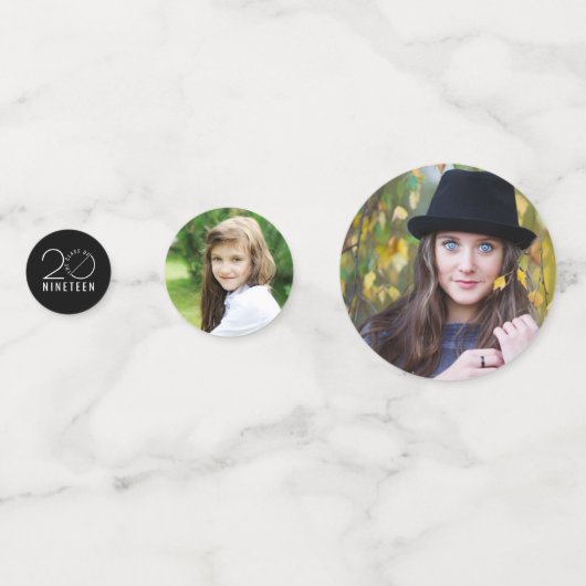 Afstuderen Foto's Klasse van 2019 | Zwart-wit Confetti (Voorkanten)