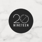 Afstuderen Foto's Klasse van 2019 | Zwart-wit Confetti (Kleine voorkant)