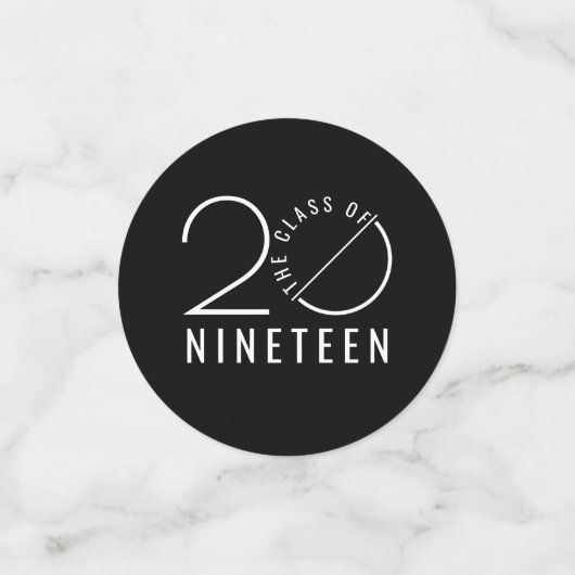 Afstuderen Foto's Klasse van 2019 | Zwart-wit Confetti (Kleine voorkant)