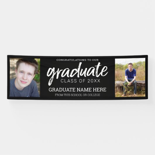 Afstuderen Foto's - Klasse van het Jaar Zwart Spandoek (Horizontaal)