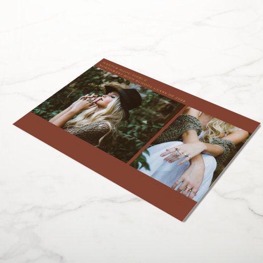 Afstuderen Foto's Line Art Terracotta Aankondiging (Gedraaid)