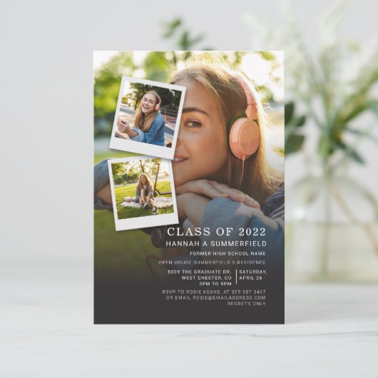 Afstuderen Foto's Modern Afstudeerder 2025 Party Kaart (Staand voorkant)