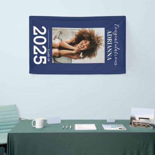 Afstuderen foto's van Navy Blue Spandoek (Beurs)