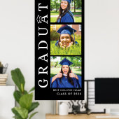 Afstuderen Foto's Zwart-wit Afstudeerder 2025 Poster (Thuiskantoor)