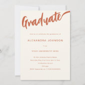 Afstuderen Fotoscript Boho Floral Graduation Party Kaart (Achterkant)