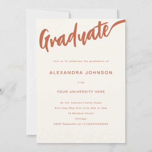 Afstuderen Fotoscript Boho Floral Graduation Party Kaart (Achterkant)