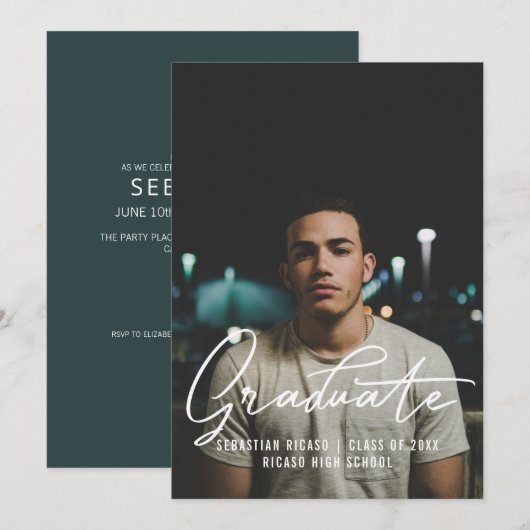 Afstuderen fotosjabloon aangepast kaart (Voorkant / Achterkant)