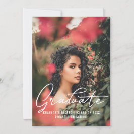 Afstuderen Fotosjabloon Aangepast roze Kaart