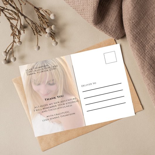 Afstuderen Fotosjabloon Goud Typografie Script Briefkaart