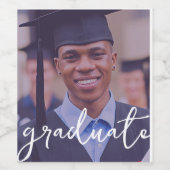 Afstuderen fotosticker Wijnlabel Wijn Etiket (Enkel label)