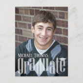 Afstuderen Fotouitnodiging Eenvoudig Aangepast Briefkaart (Voorkant)
