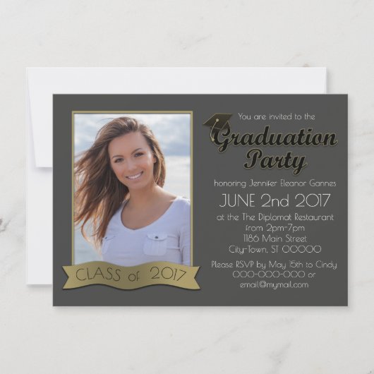 Afstuderen Fotouitnodiging Kaart (Voorkant)