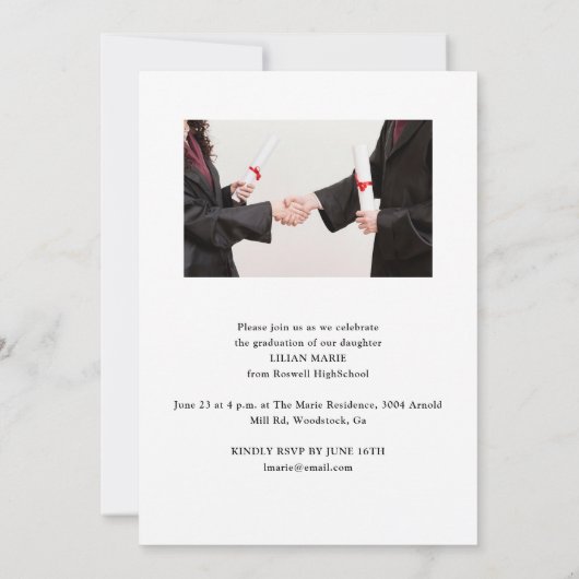 Afstuderen Fotouitnodiging Kaart (Achterkant)