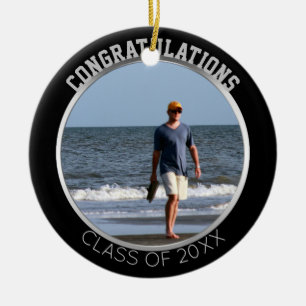 Afstuderen fotoversiering   Black Silver Keepomwil Keramisch Ornament