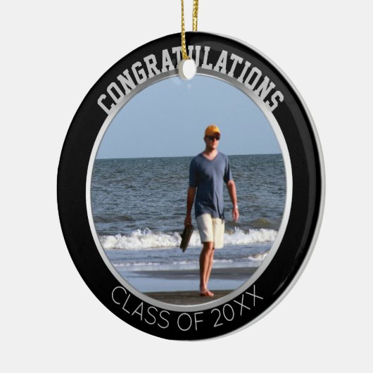 Afstuderen fotoversiering | Black Silver Keepomwil Keramisch Ornament (Links)