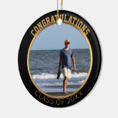 Afstuderen fotoversiering | Zwart-gouden keepalk Keramisch Ornament (Links)