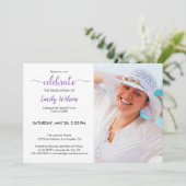 Afstuderen Fotovioletpatroongraderingspartij Kaart (Staand voorkant)