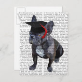 Afstuderen French Bulldog Aankondigingskaart (Voorkant / Achterkant)