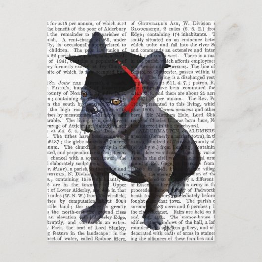 Afstuderen French Bulldog Aankondigingskaart (Voorkant)