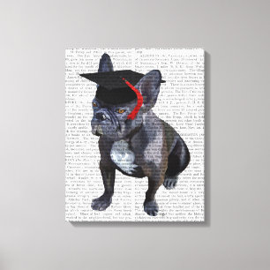 Afstuderen French Bulldog Canvas Afdruk