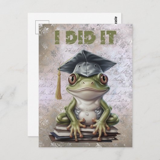 Afstuderen Frog Waterverf Briefkaart (Voorkant / Achterkant)