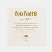 Afstuderen Fun Facts Class of Chic Gold Script Servet (Voorkant)