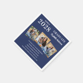 Afstuderen Fun Facts Foto Collage Blue Afstuderen Servet (Hoek)