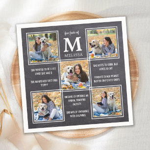 Afstuderen Fun Facts Rustic Unique Photo Collage Servet