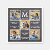 Afstuderen Fun Facts Rustic Unique Photo Collage Servet (Voorkant)