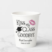 Afstuderen Funny KISS MIJN KLAS AFSCHEID Naam Papieren Bekers (Voorkant)