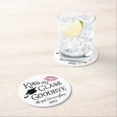 Afstuderen Funny KISS MIJN KLAS AFSCHEID Naam Ronde Kartonnen Onderzetter (Insitu)