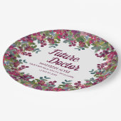 Afstuderen Future Doctor Paars Floral Papieren Bordje (Gekanteld)