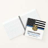 Afstuderen Gast politie blauwe lijn vlag Notitieboek (Binnen)
