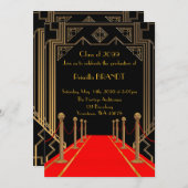 Afstuderen, Gatsby stijl, Rode loper stijl, Zwart Kaart (Voorkant / Achterkant)