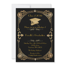 Afstuderen, Gatsby, zwart goud, monogram terug