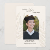 Afstuderen gebladerte fotouitnodiging kaart (Voorkant / Achterkant)