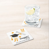 Afstuderen gecomprimeerd Afstudeerder Pet Diploma  Kartonnen Onderzetters (Insitu)