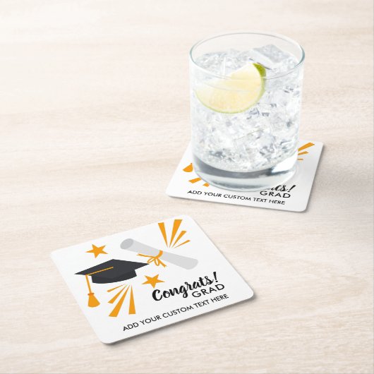 Afstuderen gecomprimeerd Afstudeerder Pet Diploma Kartonnen Onderzetters (Insitu)