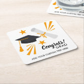 Afstuderen gecomprimeerd Afstudeerder Pet Diploma  Kartonnen Onderzetters (Schuin)