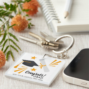 Afstuderen gecomprimeerd Afstudeerder Pet Diploma Sleutelhanger