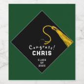 Afstuderen Geconcentreerd groen wijnlabel Wijn Etiket (Enkel label)