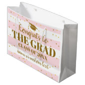 Afstuderen geconfectioneerd Afstudeerder Gold Glit Groot Cadeauzakje (Voorkant Gekanteld)