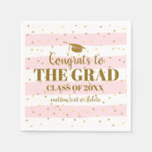 Afstuderen geconfectioneerd Afstudeerder Gold Glit Servet (Voorkant)