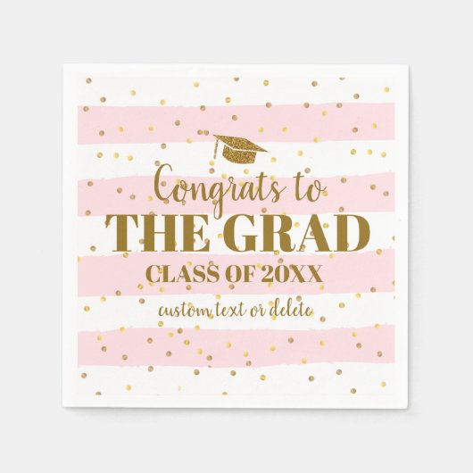 Afstuderen geconfectioneerd Afstudeerder Gold Glit Servet (Voorkant)