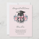 Afstuderen Gedicht Girly Afstudeerder Pet Gefelici Kaart (Voorkant)