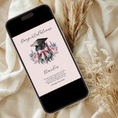 Afstuderen Gedicht Girly Afstudeerder Pet Gefelici Kaart